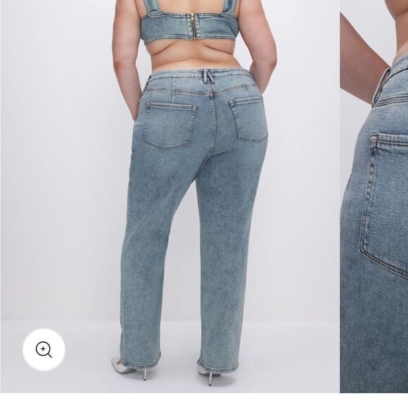 NWT- Good American-GOOD '90s RELAXED JEANS | INDIGO499- Size 18 - Picture 3 of 5